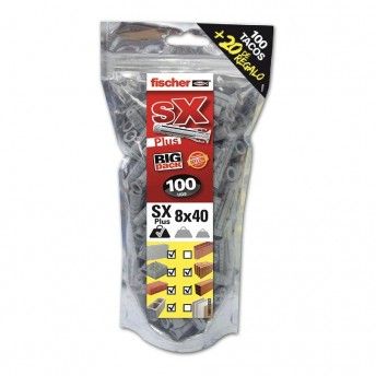 Big pack buchas sx plus 8x40mm 100 unid. + 20 unid. gratis 568726 ref 96053 FISCHER