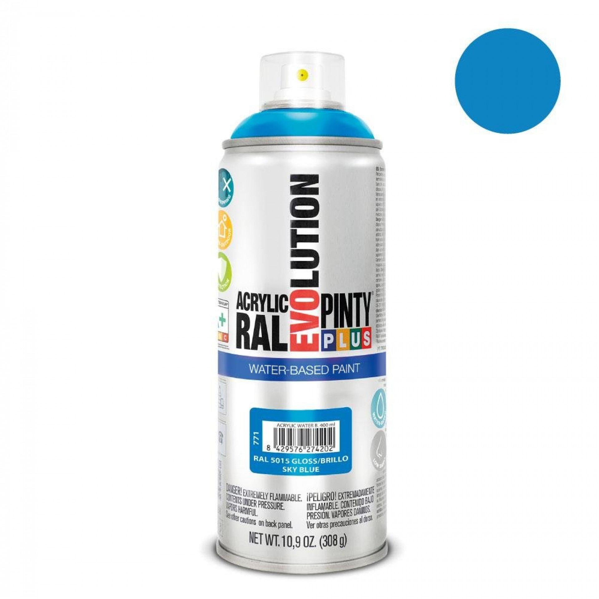 Spray pintyplus evolution water-based 520cc ral 5015 azul celeste refª 95883 PINTY PLUS