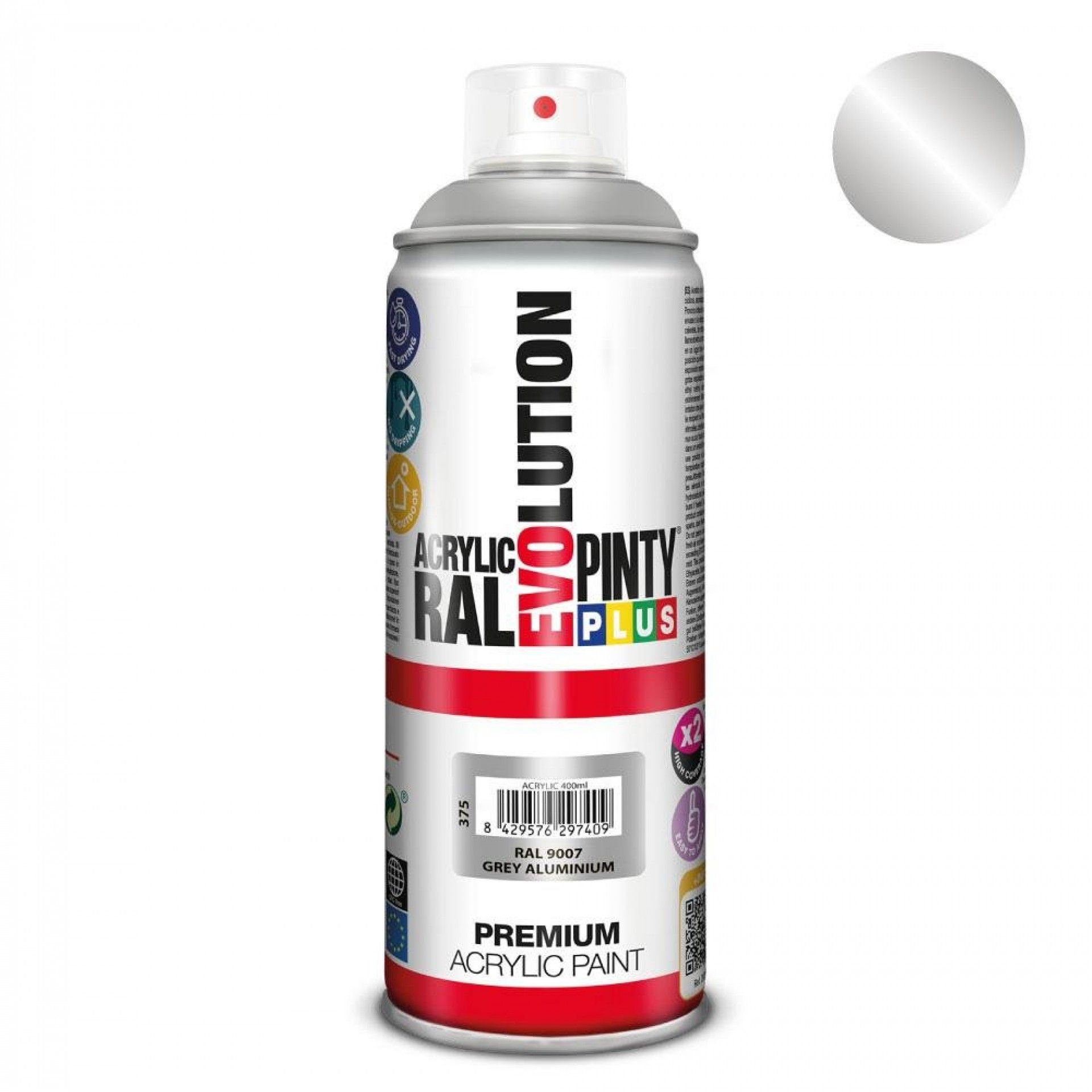 Tinta em spray pintyplus evolution 520cc ral 9007 grey aluminium refª 95374 PINTY PLUS
