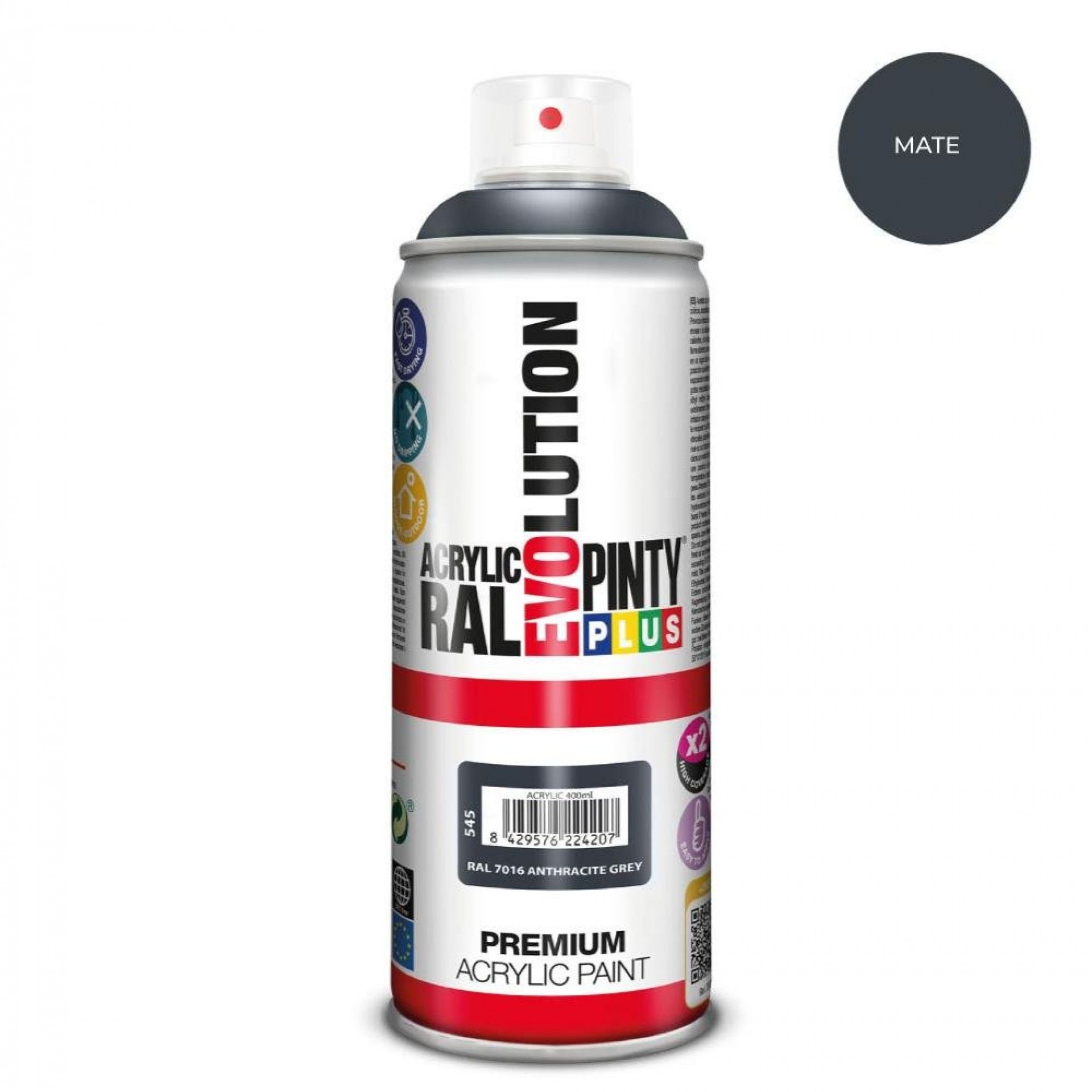 Tinta em spray pintyplus evolution 520cc ral 7016 matt anthracite grey refª 95368 PINTY PLUS
