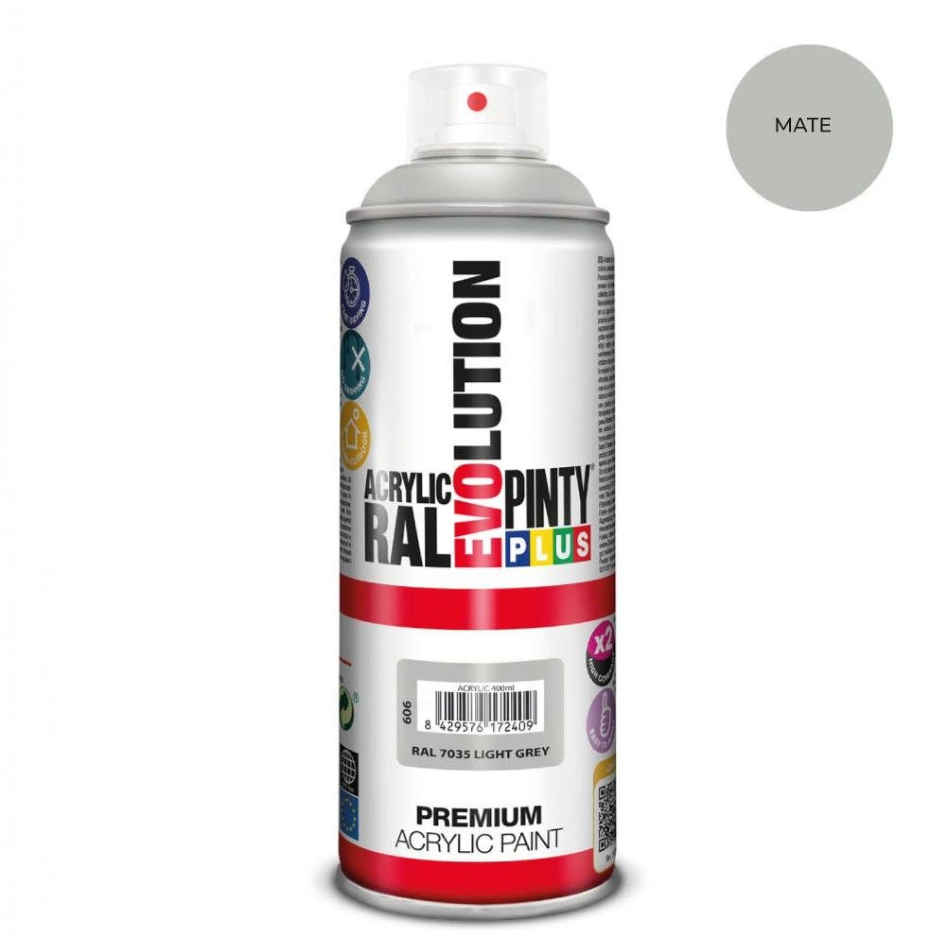 Tinta em spray pintyplus evolution 520cc ral 7035 matt light grey refª 95369 PINTY PLUS