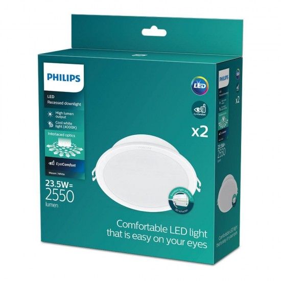 Pack 2un meson downlight branco, �215mm, 23,5w 4000k 2550im. ref� 93069 PHILIPS