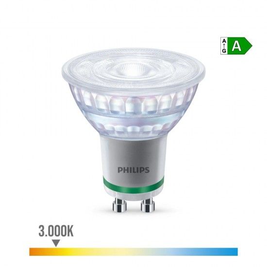 Lmpada ultra efficient led spot 36d 2,1w 375im gu10 3000k, 220-240v ac 50/60hz. ref 93070 PHILIPS
