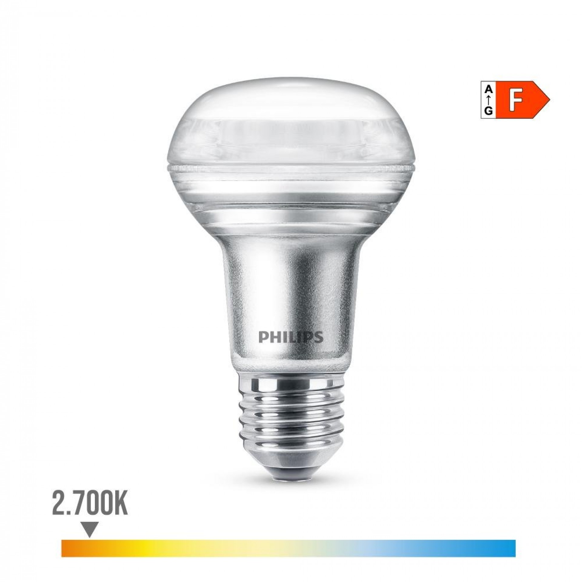 Lâmpada led 36d 4,5w r63, 345im e27 2700k. refª 93050 PHILIPS