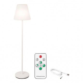 Candeeiro de p cor branco para interior-exterior recarregvel com comando 150cm 894460 ref 90786 L