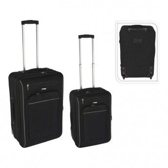 Kit 2 malas de viagem pretas ref 90499 PRO WORLD