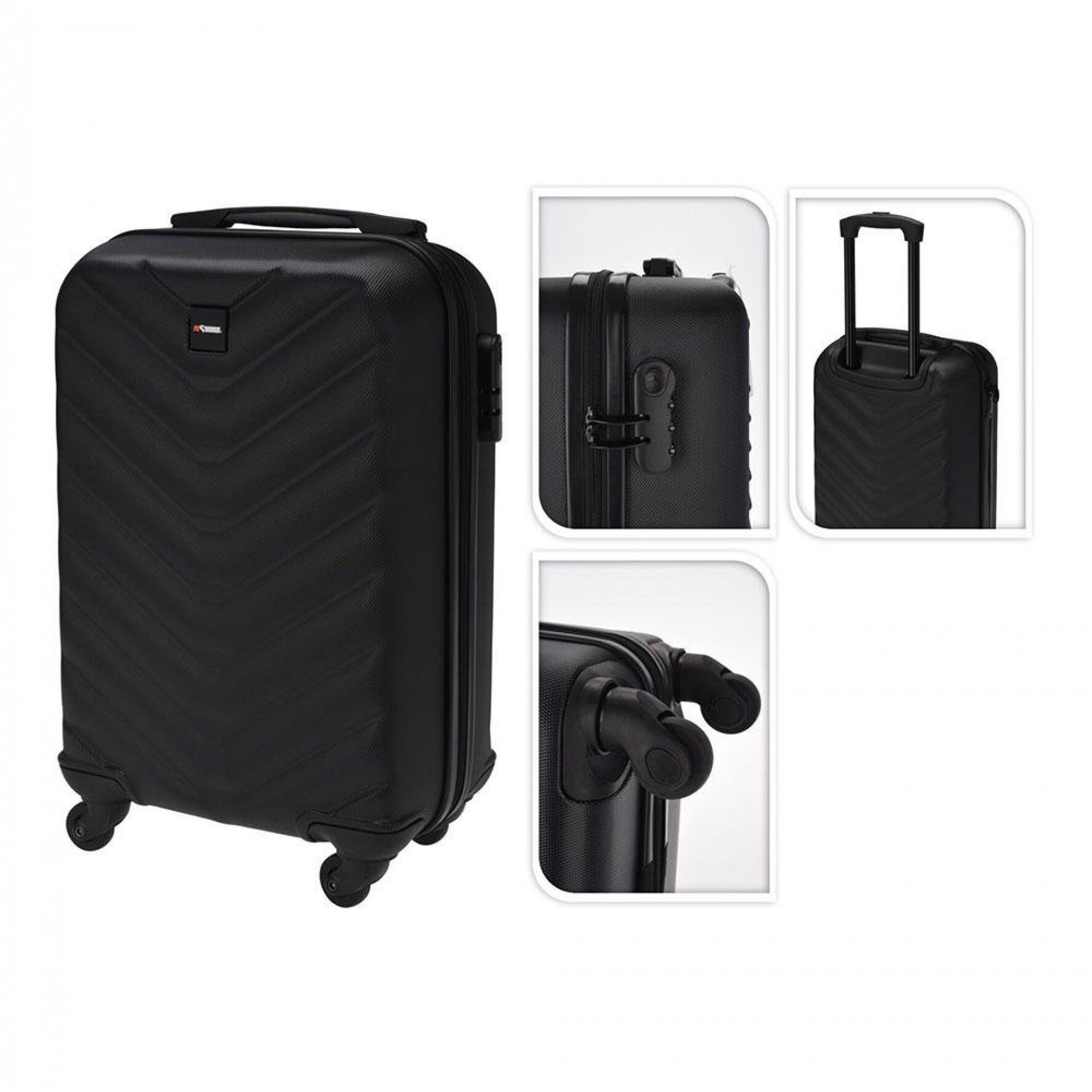 Mala de cabine com rodas preta 28l refª 90496 PRO WORLD