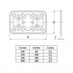 Placa 504-80x100mm aço bicromatado (s) 12125 refª 88064 AMIG Placa 504-80x100mm aço bicromatado (s) 12125 refª 88064 AMIG