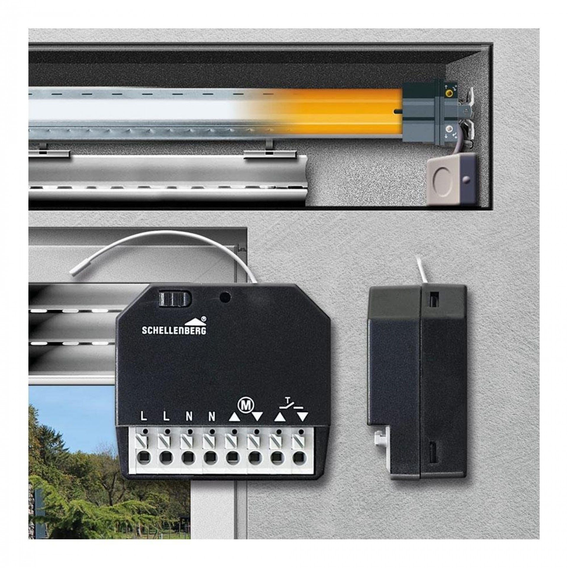 Receptor sem fios para motor de persiana 20018 refª 87084 SCHELLENBERG