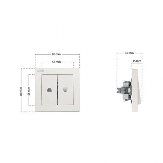 Interruptor para estores 2 botões 23005 refª 87079 SCHELLENBERG Interruptor para estores 2 botões 23005 refª 87079 SCHELLENBERG