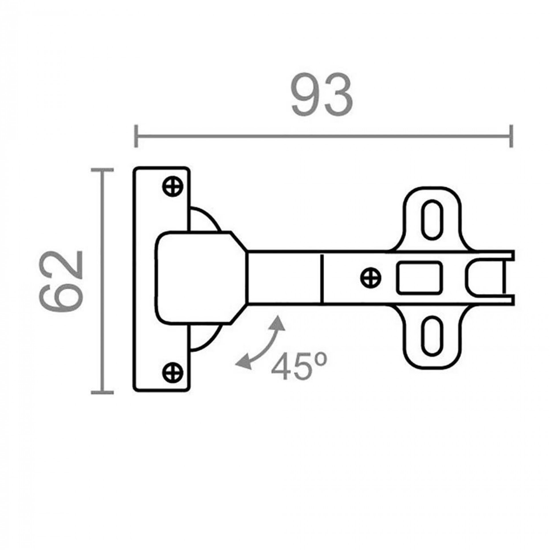 Blíster dobradiça 45º bc09 35mm zn refª 85655 EDM
