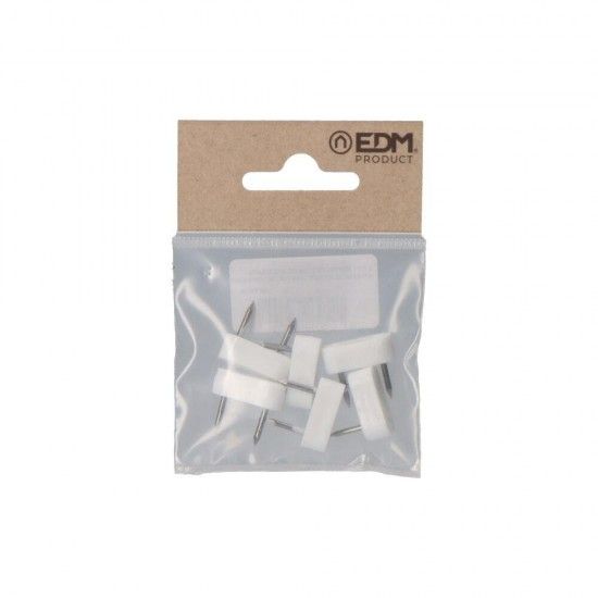 Pack 6 unid. limitador arm�rio 2 pontas 7x18mm branco ref� 85355 EDM