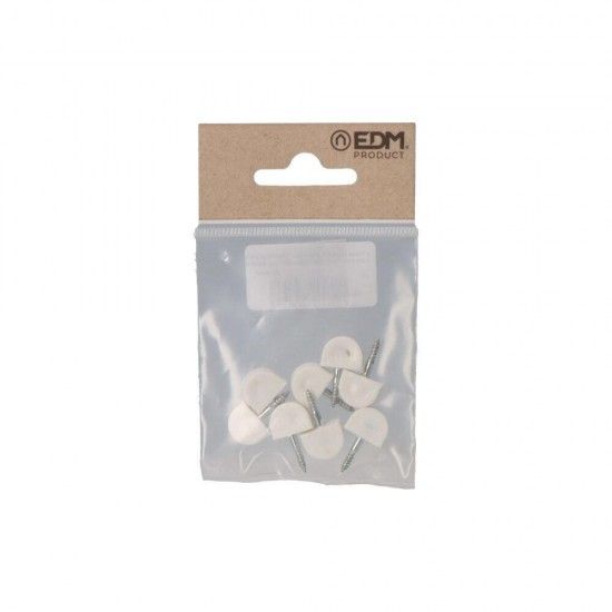 Pack 8 unid. suporte pequeno para estantes semi-redondo branco refª 85353 EDM Pack 8 unid. suporte pequeno para estantes semi-redondo branco refª 85353 EDM