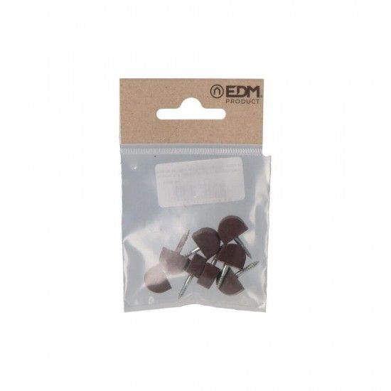 Pack 8 unid. suporte pequeno para estantes semi-redondo castanho refª 85354 EDM Pack 8 unid. suporte pequeno para estantes semi-redondo castanho refª 85354 EDM