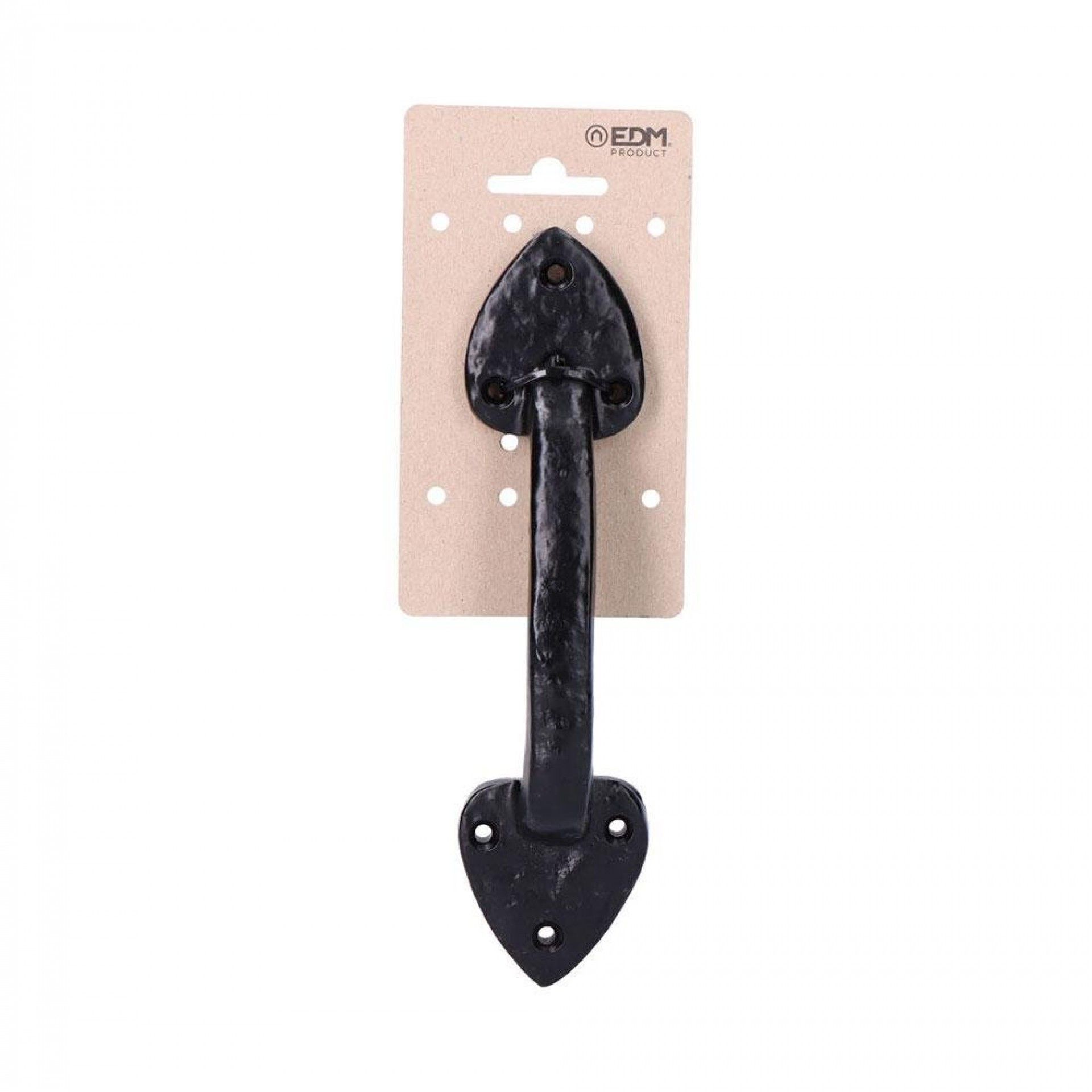 Maçaneta de porta padrão 210mm preta forjada em cartão de suspensão refª 85255 EDM