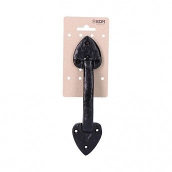 Ma�aneta de porta padr�o 210mm preta forjada em cart�o de suspens�o ref� 85255 EDM
