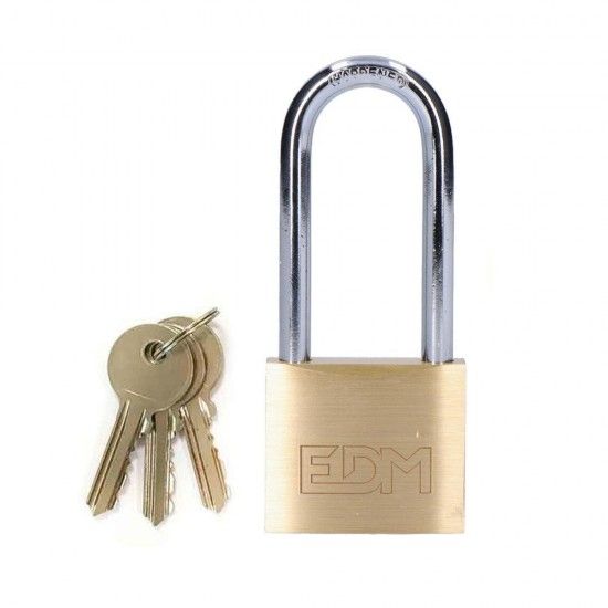 Cadeado em latao arco comprido 40x65mm em blister refª 85229 EDM Cadeado em latao arco comprido 40x65mm em blister refª 85229 EDM