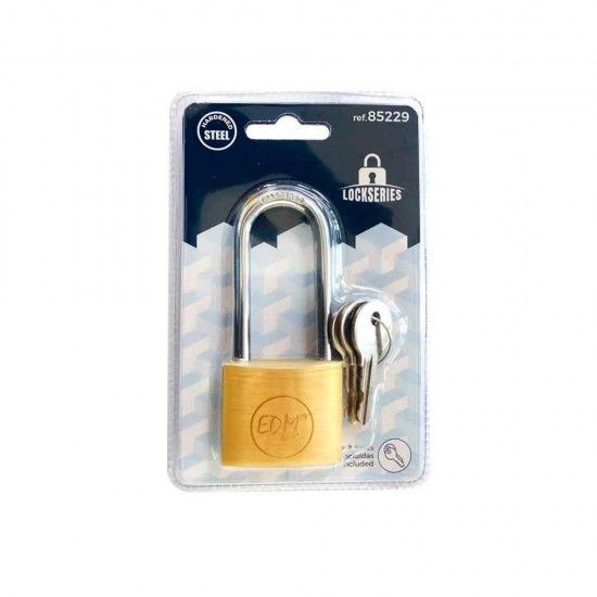 Cadeado em latao arco comprido 40x65mm em blister refª 85229 EDM Cadeado em latao arco comprido 40x65mm em blister refª 85229 EDM