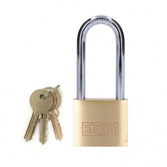 Cadeado em latao arco comprido 40x65mm em blister ref� 85229 EDM