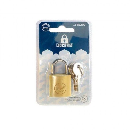 Cadeado em latao arco normal 25x15mm em blister refª 85207 EDM Cadeado em latao arco normal 25x15mm em blister refª 85207 EDM