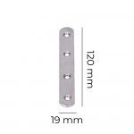 Placa de uniao a�o inox 120x19x2mm ref� 85135 EDM