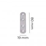 Placa de uniao a�o inox 80x19x2mm ref� 85133 EDM