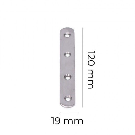 Placa de uniao a�o inox 120x19x2mm ref� 85135 EDM