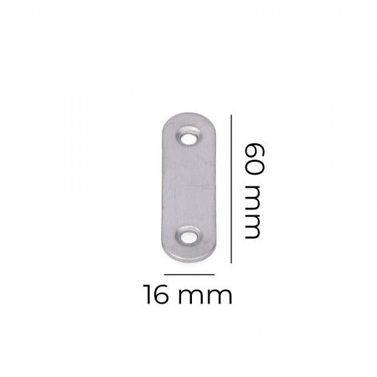 Placa de uniao a�o inox 60x16x1,5mm ref� 85132 EDM
