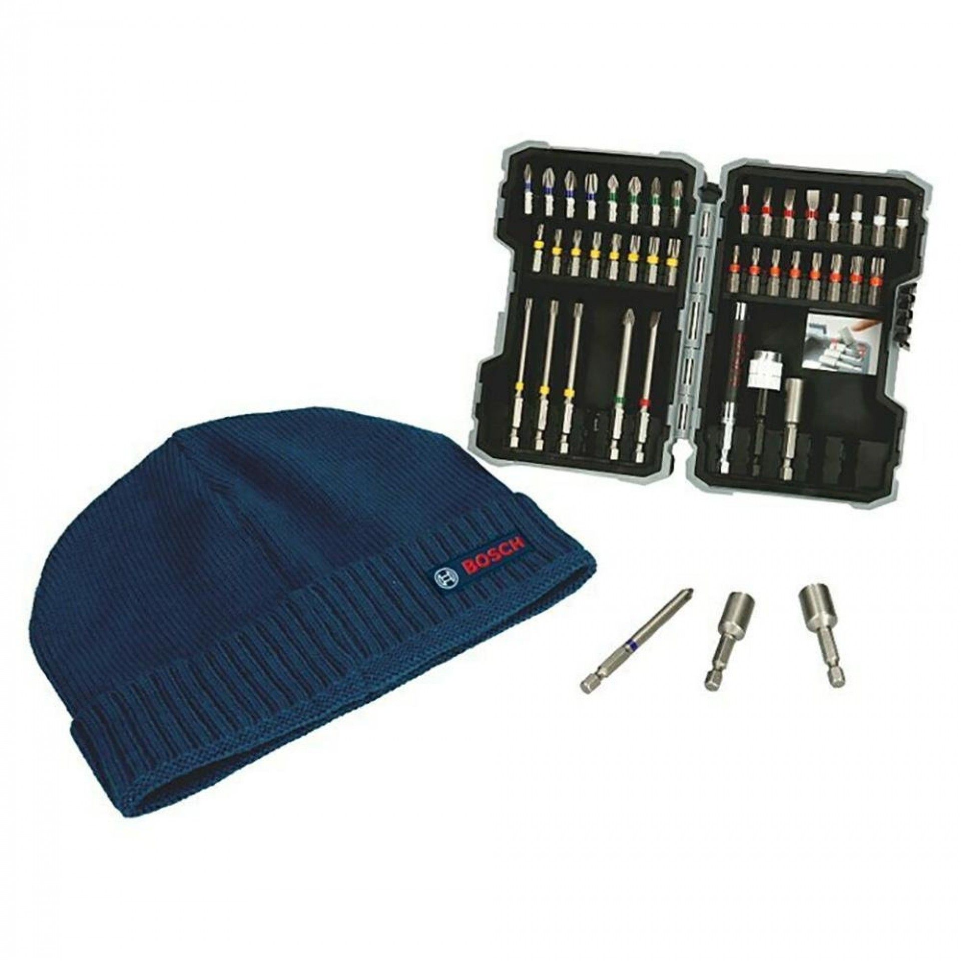 S.of. estojo com 43 peças para aparafusar + gorro grátis 0615997658 refª 84852 BOSCH