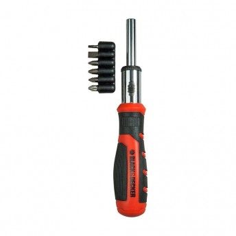 Jogo de bits com roquete + 6 bits bdht0-62129 ref 84456 BLACK+DECKER