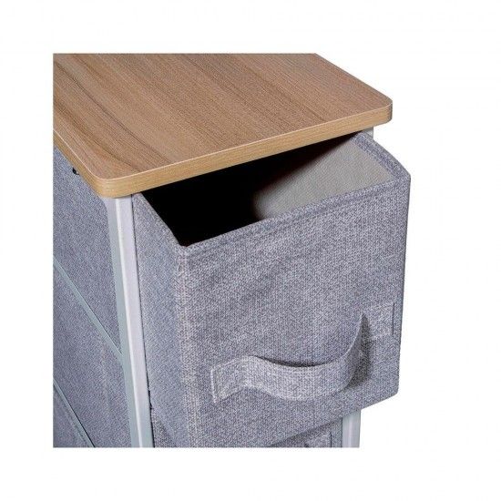 Armário de gavetas estreito cinzento claro 73,5x48x20cm refª 83702 5FIVE Armário de gavetas estreito cinzento claro 73,5x48x20cm refª 83702 5FIVE