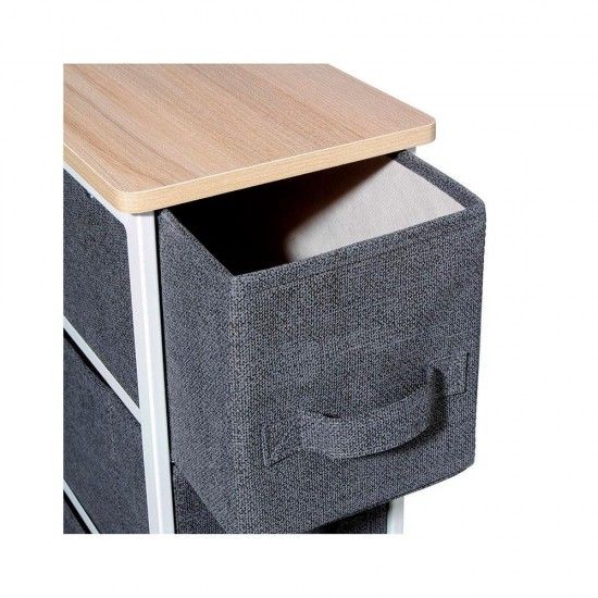 Armrio de gavetas estreito cinzento escuro 73,5x48x20cm ref 83701 5FIVE