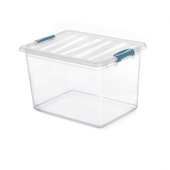 Caixa katla transparente 20l com al�as ergon�micas 39x29x25,5cm ref� 83550 DOMO PACK LIVING