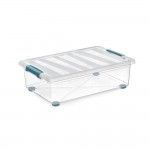 Caixa katla transparente 28l com rodas e al�as ergon�micas 59x39x18,5cm ref� 83549 DOMO PACK LIVING