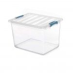 Caixa katla transparente 20l com al�as ergon�micas 39x29x25,5cm ref� 83550 DOMO PACK LIVING