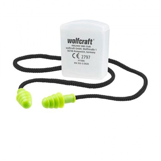 1 par de tampões para ouvidos com cordão e caixa (ce) 4962000 refª 82879 WOLFCRAFT 1 par de tampões para ouvidos com cordão e caixa (ce) 4962000 refª 82879 WOLFCRAFT