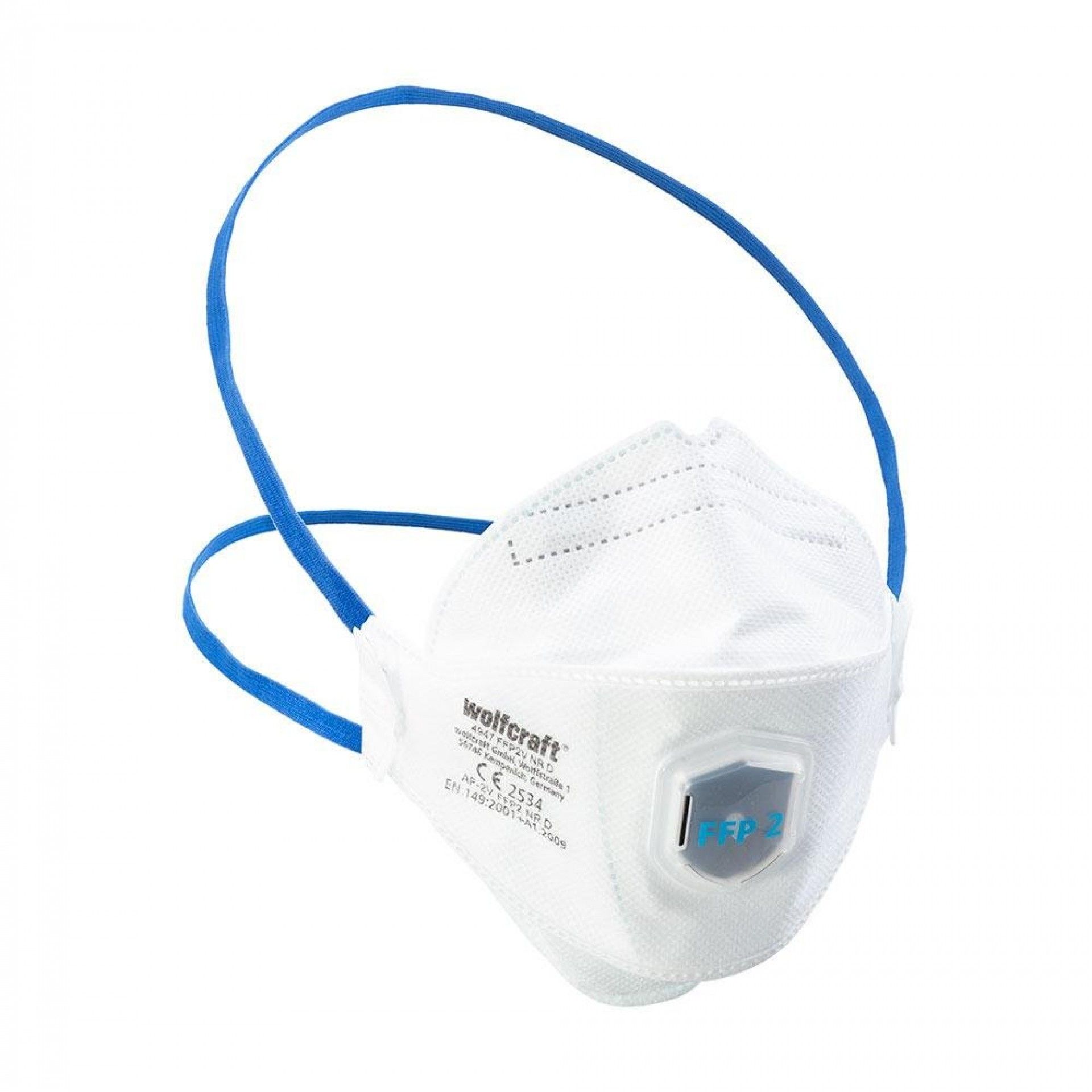 Pack 2 máscaras de pó ffp2 nr d com válvula de respiração e filtro 4947000 refª 82876 WOLFCRAFT
