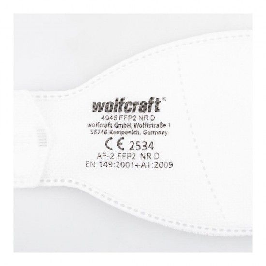 Pack 2 mscaras de proteo respiratria ffp2 nr d 4945000 ref 82875 WOLFCRAFT