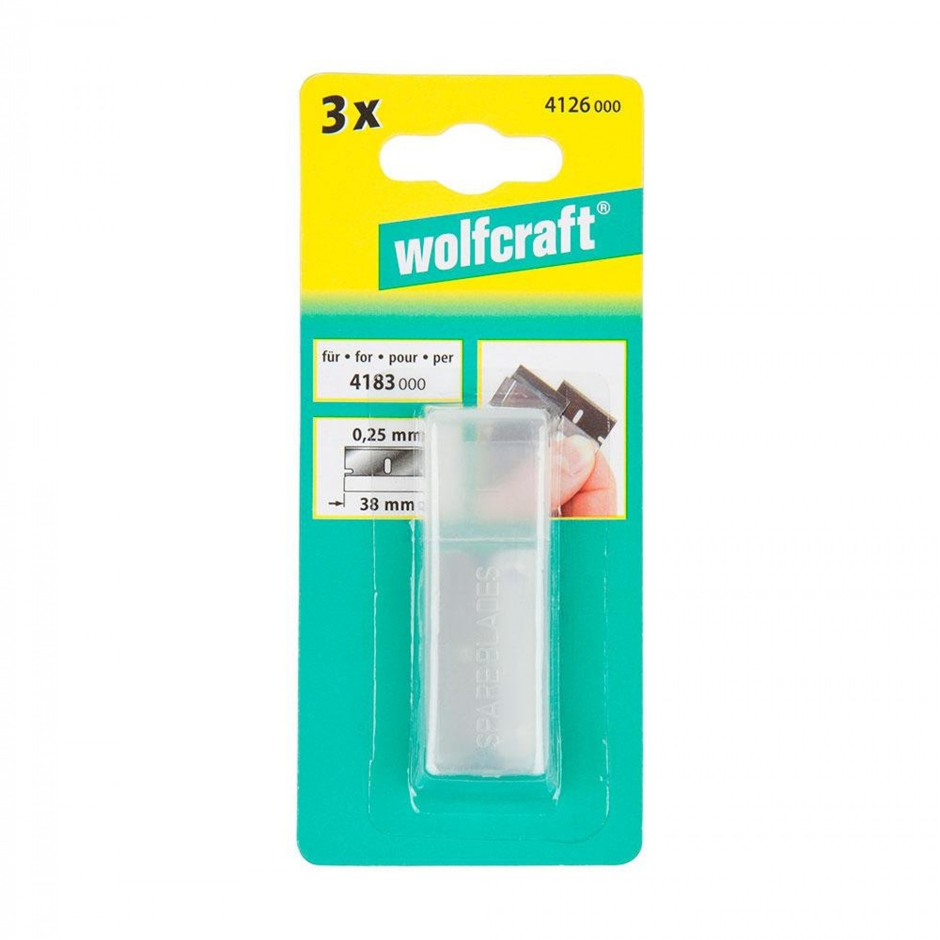 Pack 3 lâminas sobresselentes para raspador 4126000 refª 82872 WOLFCRAFT