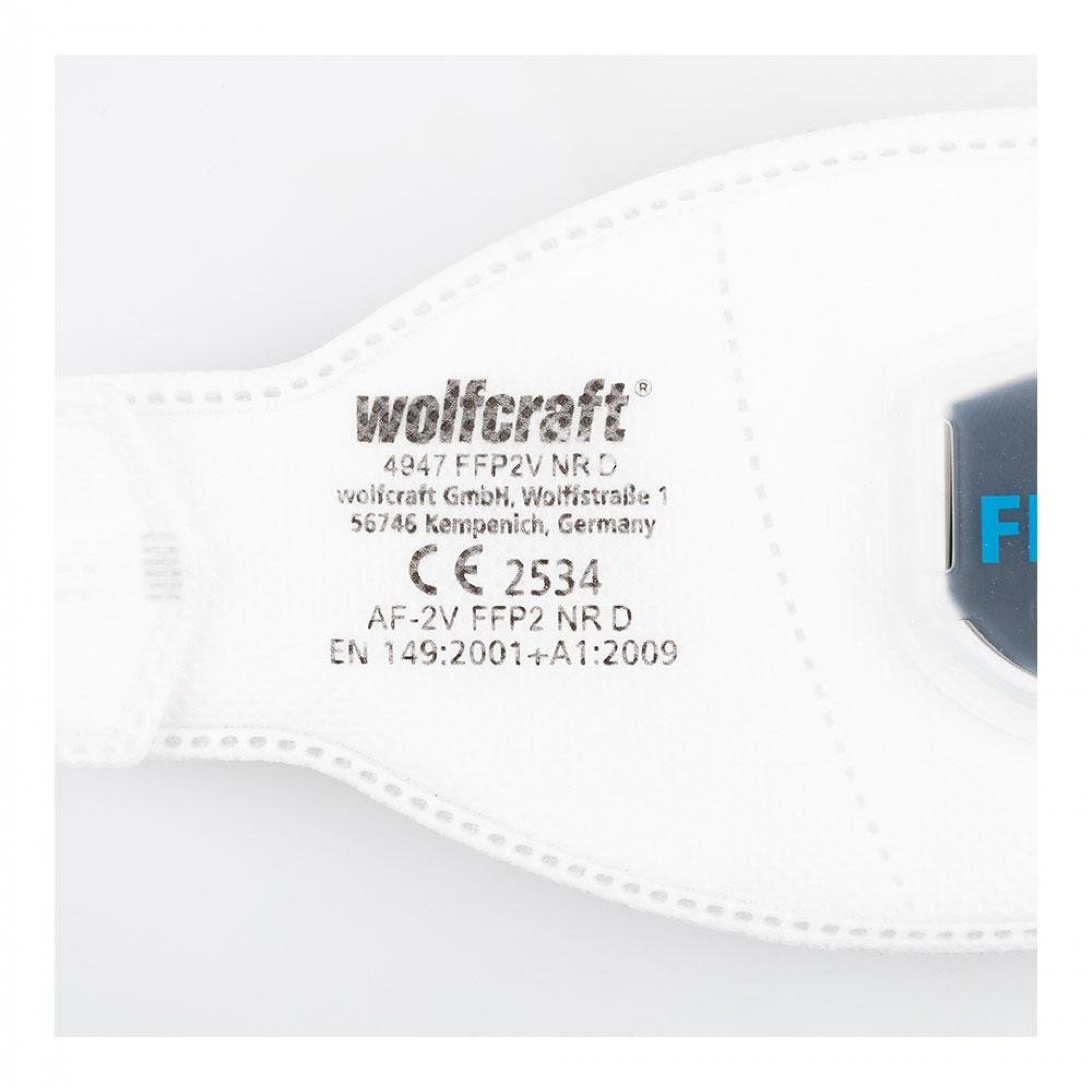Pack 2 máscaras de pó ffp2 nr d com válvula de respiração e filtro 4947000 refª 82876 WOLFCRAFT