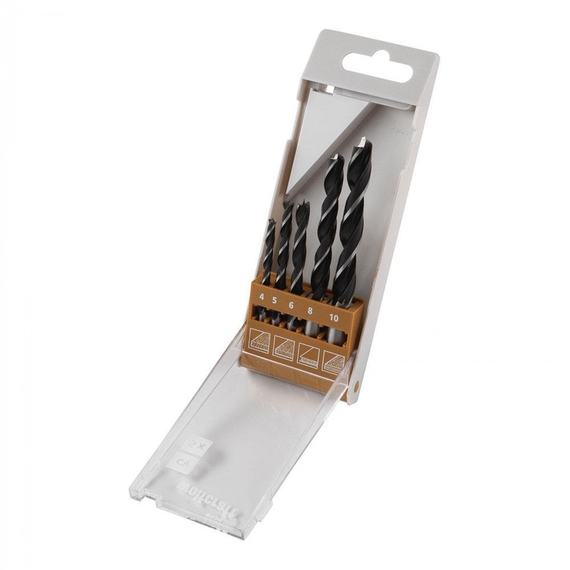Conjunto de broca espiral de madeira cv 5 peças ø4,10mm 8458000 refª 82840 WOLFCRAFT