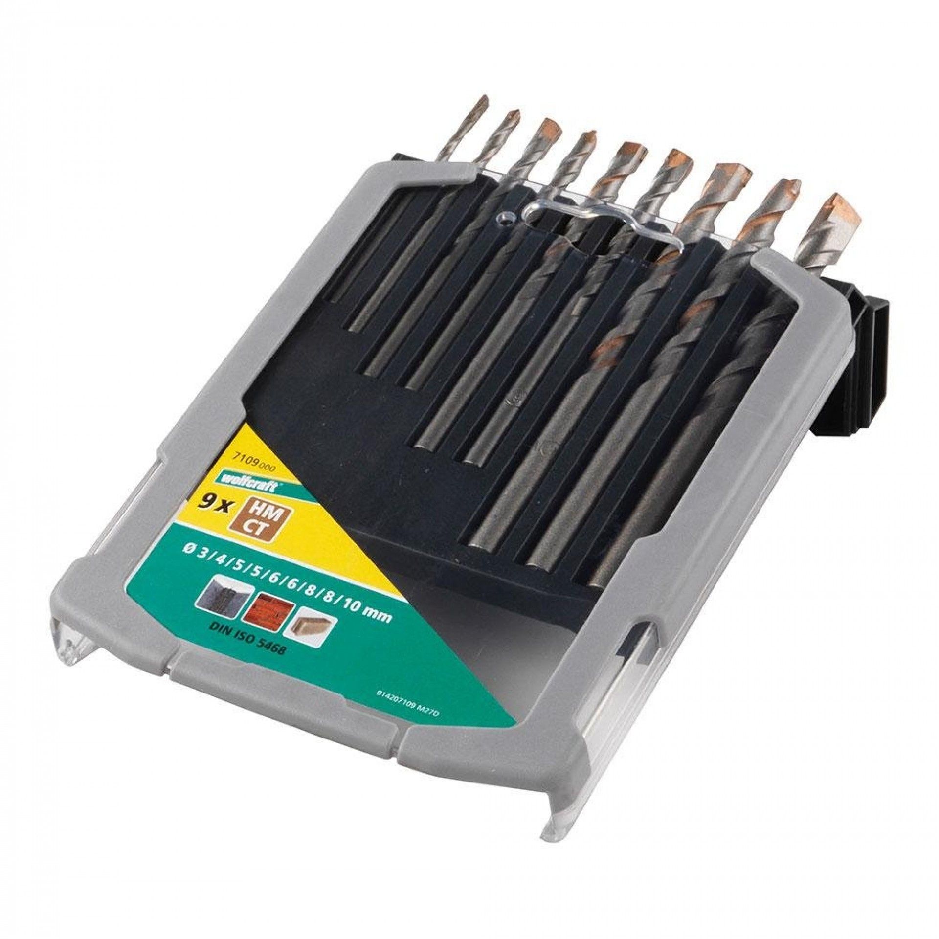 Conjunto de brocas especiais para concreto ct 9 peças ø3-10 7109000 refª 82835 WOLFCRAFT