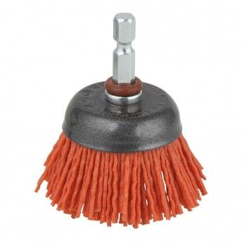 Escova tipo taa em fio de nylon, agressiva, haste hexagonal 50mm 1505000 ref 82812 WOLFCRAFT