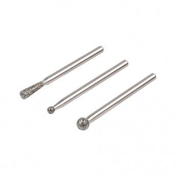 Kit de 3 fresas diamante esfricas e cnicas 5988000 ref 82716 WOLFCRAFT