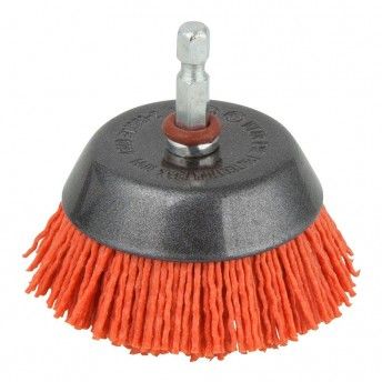 Escova craneana nylon, vastago hexagona 1/4" (6,35mm) 1506000 ref 82690 WOLFCRAFT