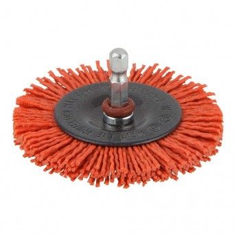 Escova de dsco de nylon, vastago hexagona 1/4" 75x10mm 1500000 ref 82688 WOLFCRAFT