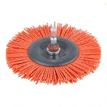 Escova de dsco de nylon, vastago hexagona 1/4" 100x10mm 1502000 ref 82689 WOLFCRAFT