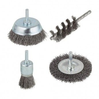 Jogo de escovas, vastago redondo 6mm 2133000 ref 82687 WOLFCRAFT