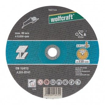 Disco de corte para metal 230x2,5x22,23mm. 1627099 ref 82637 WOLFCRAFT