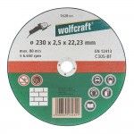 Disco de corte para metal 230x2,5x22,23mm. 1628099 ref 82638 WOLFCRAFT